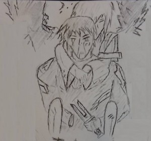 Raist carrying Ryluna, Philira is stabbed to tree in background